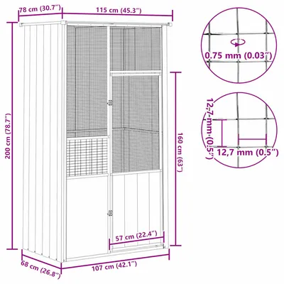vidaXL cage à oiseaux Acier