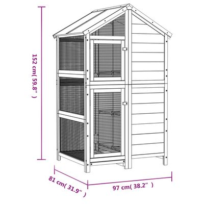 vidaXL maison à oiseaux Bois de pin massif