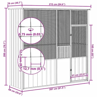 vidaXL cage à oiseaux Acier