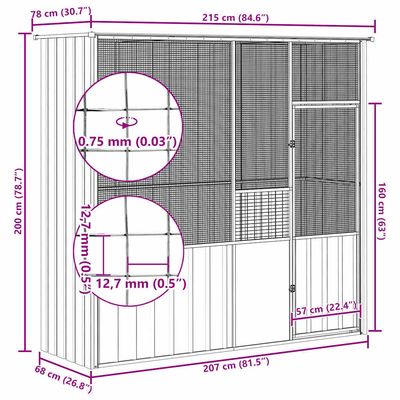 vidaXL cage à oiseaux Acier