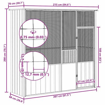 vidaXL cage à oiseaux Acier
