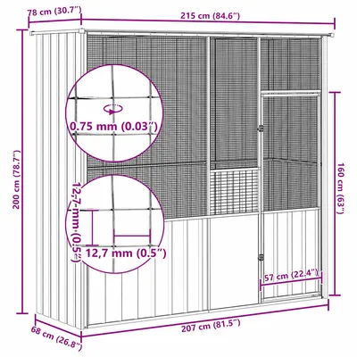 vidaXL cage à oiseaux Acier