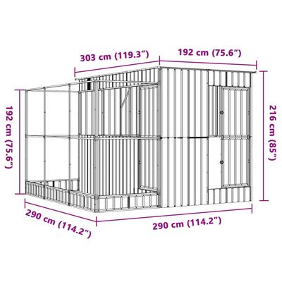 vidaXL volière Acier