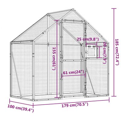 vidaXL volière Aluminium