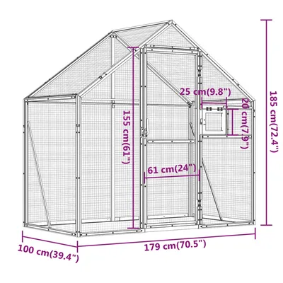 vidaXL volière Aluminium
