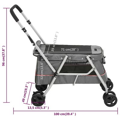 vidaXL poussette pour chien Tissu