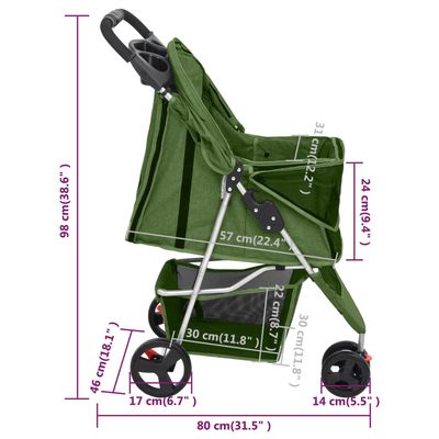vidaXL poussette pour chien Tissu