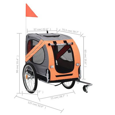 vidaXL remorque de vélo pour animaux de compagnie Tissu