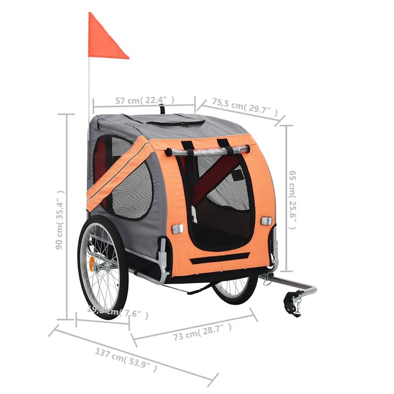 vidaXL remorque de vélo pour animaux de compagnie
