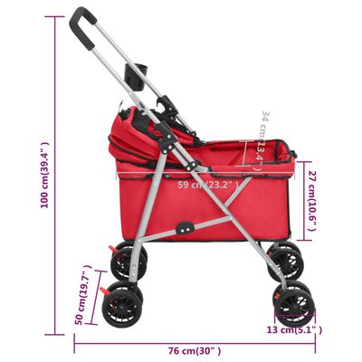 vidaXL poussette pour chien Tissu