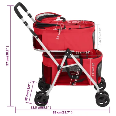 vidaXL poussette pour chien Tissu