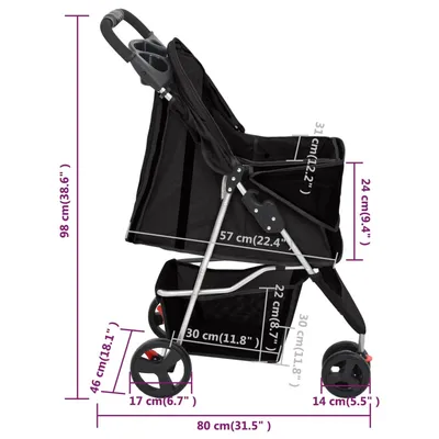 vidaXL poussette pour chien Tissu