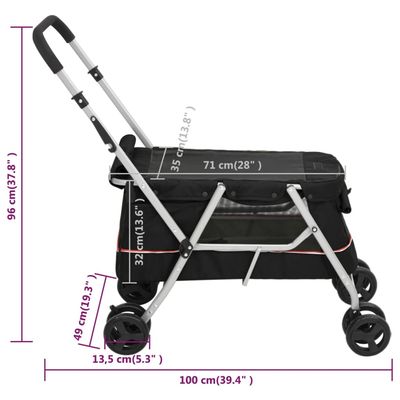 vidaXL poussette pour chien Tissu