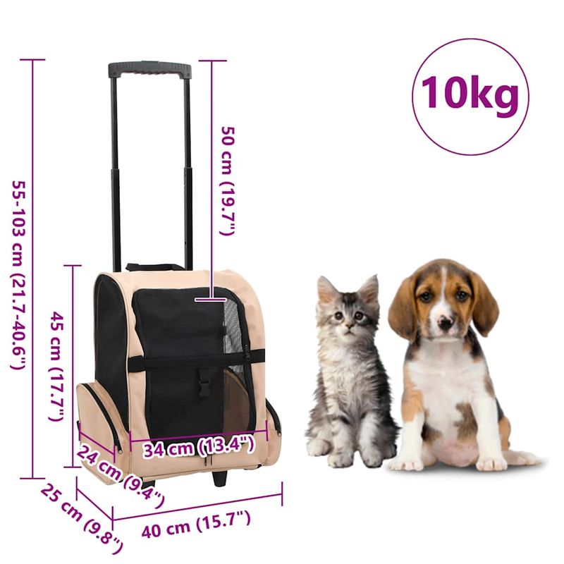 vidaXL chariot pour animaux de compagnie Métal