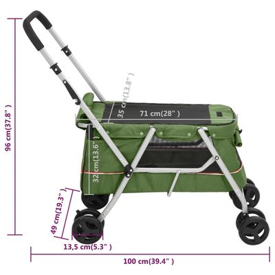 vidaXL poussette pour chien Tissu