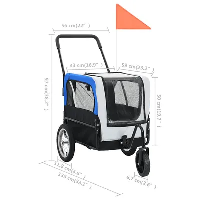 vidaXL remorque de vélo pour animaux de compagnie Tissu vidaXL remorque de vélo pour animaux de compagnie Tissu