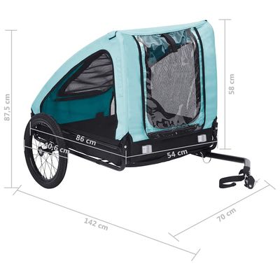 vidaXL remorque de vélo pour animaux de compagnie Acier