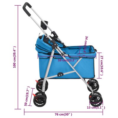 vidaXL poussette pour chien Tissu