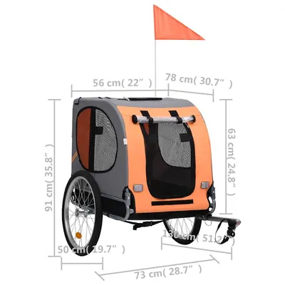 vidaXL remorque de vélo pour animaux de compagnie Tissu