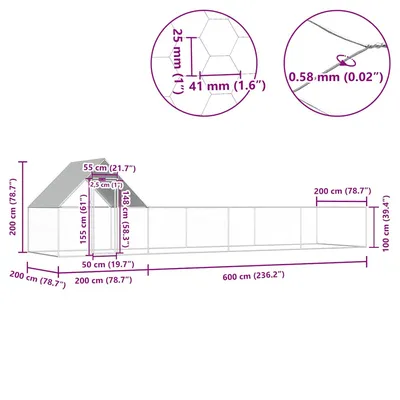 vidaXL poulailler Acier