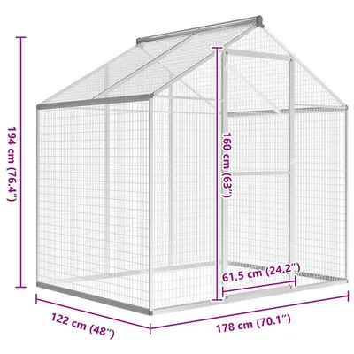 vidaXL volière Aluminium