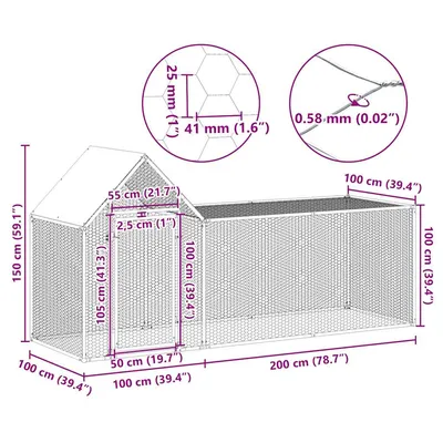 vidaXL poulailler Acier