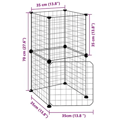 vidaXL cage pour animaux de compagnie Acier