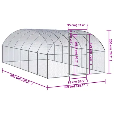 vidaXL poulailler Acier
