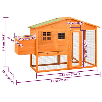 vidaXL poulailler Bois