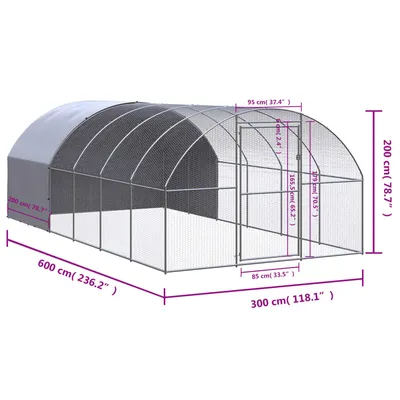 vidaXL poulailler Acier