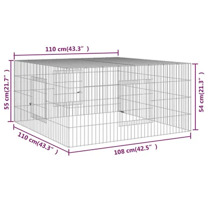 vidaXL cage à lapin Fer