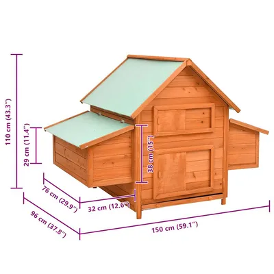 vidaXL poulailler Bois