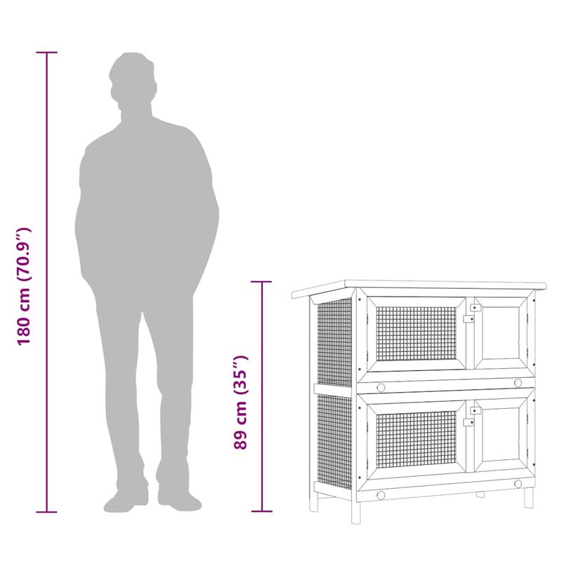 vidaXL clapier Bois