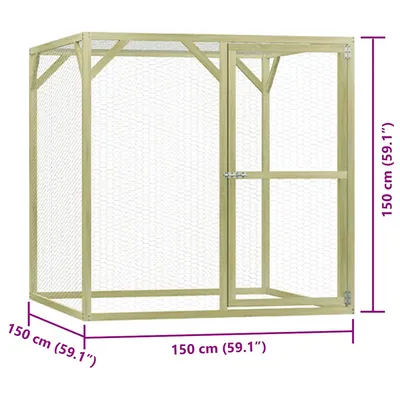 vidaXL poulailler Pinède imprégnée