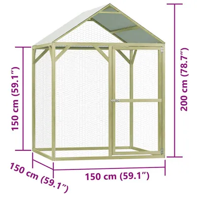 vidaXL poulailler Pinède imprégnée