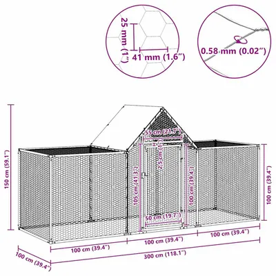 vidaXL poulailler Acier