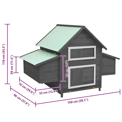 vidaXL poulailler Bois