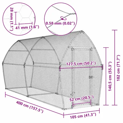 vidaXL cage à poules Acier