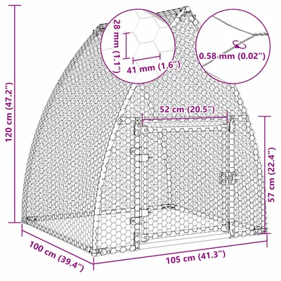 vidaXL cage à poules Acier