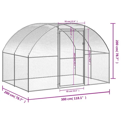 vidaXL poulailler Acier