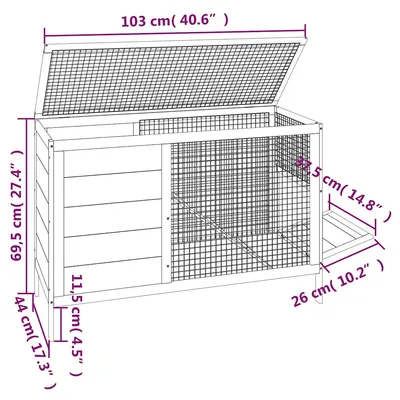 vidaXL clapier Bois de pin