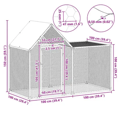 vidaXL poulailler Acier