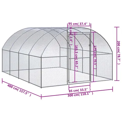 vidaXL poulailler Acier
