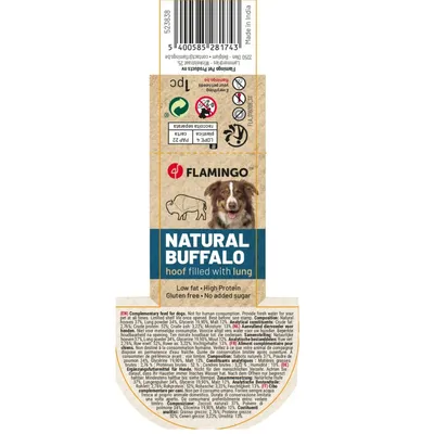 Flamingo - Friandise Nature 1 Sabot de buffle avec poumon 135g pour chien