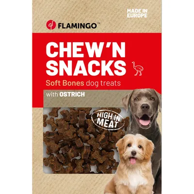 Flamingo - Friandises Chew'n snack Os a l'autruche 150 g pour chien