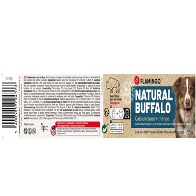 Os de buffle calcium avec tripes Friandise Nature 320 g pour chien