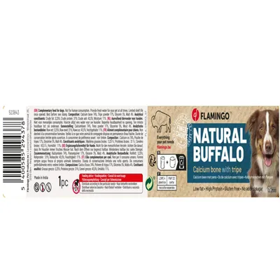 Os de buffle calcium avec tripes Friandise Nature 320 g pour chien
