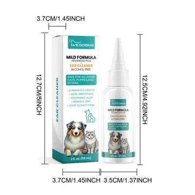 Lotion pour le nettoyage des oreilles des animaux de compagnie