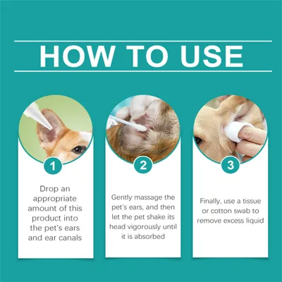 Lotion pour le nettoyage des oreilles des animaux de compagnie