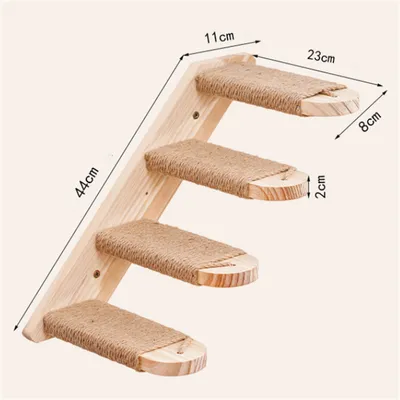 IntiMeg Arbre à chat mural en bois à 4 plateformes